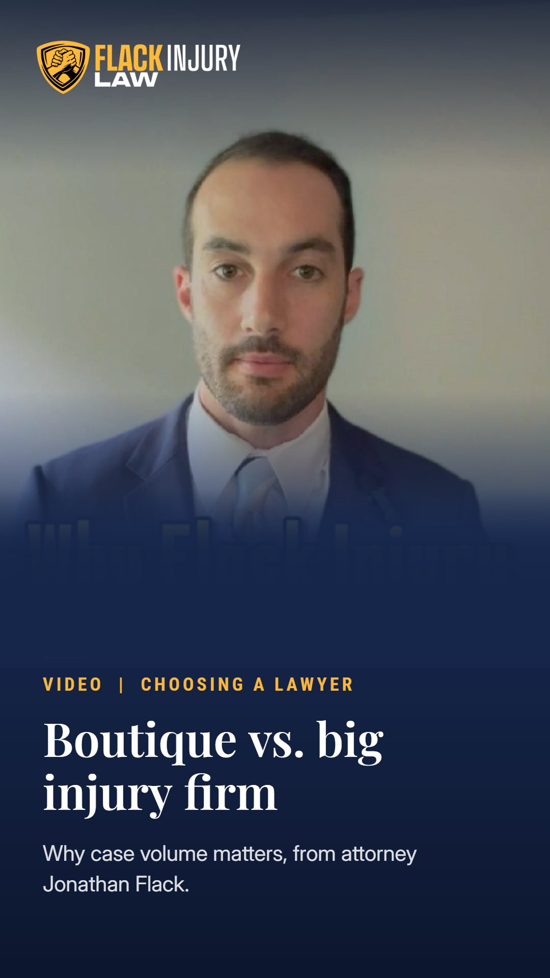 Attorney Jonathan Flack compares boutique and high-volume injury firms